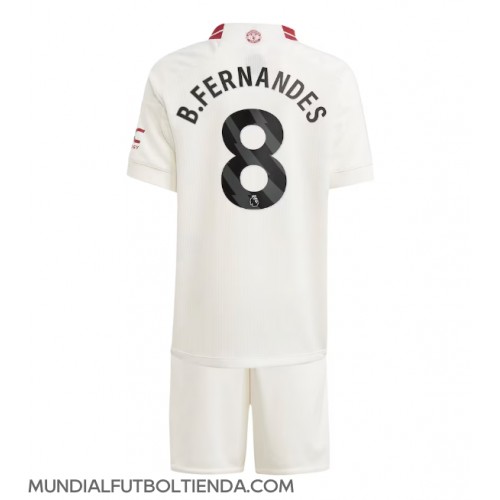 Camiseta Manchester United Bruno Fernandes #8 Tercera Equipación Replica 2023-24 para niños mangas cortas (+ Pantalones cortos)